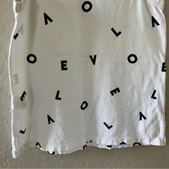 Current/Elliott White Tank Top with Black Print Love Size 1 - Picture 10 of 12